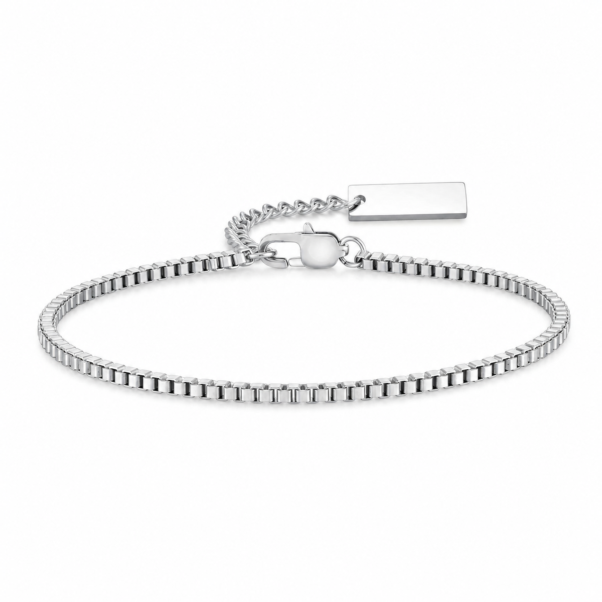 Silver Stainless Steel Chain Bracelet Collection 10