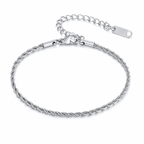 Silver Stainless Steel Chain Bracelet Collection 7