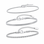 Silver Stainless Steel Chain Bracelet Collection 11