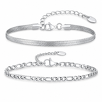 Silver Stainless Steel Chain Bracelet Collection 5