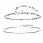 Silver Stainless Steel Chain Bracelet Collection 8