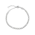 Round Zircon Tennis Bracelet, 17 cm, Steel