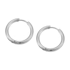 Classic Plain Hoop Earrings, 14–21 mm