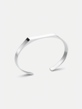 Faceted Open Cuff Bracelet, 5 mm, Platinum-Plated Steel