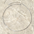 Fine Snake Chain Choker, 1.5 mm × 39 cm