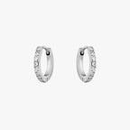 Zirconia Huggie Hoop Earrings, 13 mm
