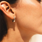 Teardrop Hoop Earrings, 17.5 mm, Steel