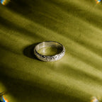 Floral Pattern Band Ring, 4 mm, Steel — Bloom