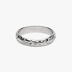 Floral Pattern Band Ring, 4 mm, Steel — Bloom