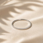 Fine Half-Set Zircon Band Ring — Glimmer