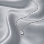 Clear Rectangular Pendant Necklace, 45 cm — Glow