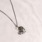 Textured Heart and Pearl Necklace — Valentine