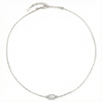 Mother-of-Pearl Pendant Necklace, Stainless Steel — Lune