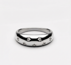 Star-Set White Stone Dome Ring, Stainless Steel — Milky Way