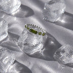 Green Zircon Beaded Band Ring — Muse