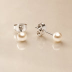 Freshwater Pearl Stud Earrings, 4 mm