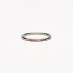 Rainbow Zircon Band Ring — Golden Hour