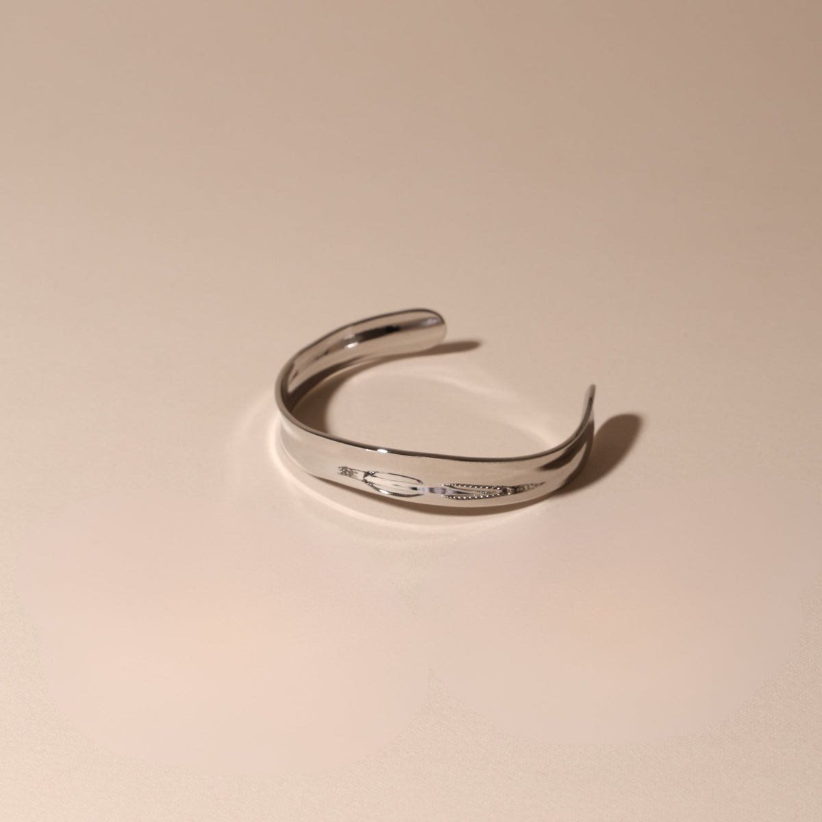 Sculpted Polished Open Cuff Bracelet — Sol