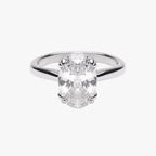 Oval Zircon Solitaire Ring, Stainless Steel