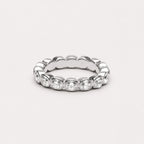 Beaded Zircon Eternity Band Ring, Stainless Steel