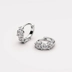 White Zircon Cluster Huggie Earrings — Starlight