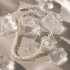 Freshwater Pearl Bracelet, 16–20 cm, Steel
