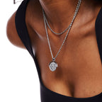 Sun Coin Rope Chain Necklace, 21 mm
