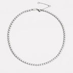 Round Zircon Tennis Choker, 37 cm, Steel