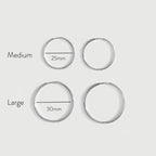 Thin Hoop Earrings, 25 or 30 mm