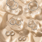 Classic Thick Hoop Earrings, 14–36 mm, Steel