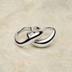 Two Sculpted Wave Rings Set — Double Trouble