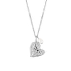 Textured Heart and Pearl Necklace — Valentine