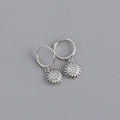 Sunburst Zirconia Hoop Earrings, 925 Silver — Helios