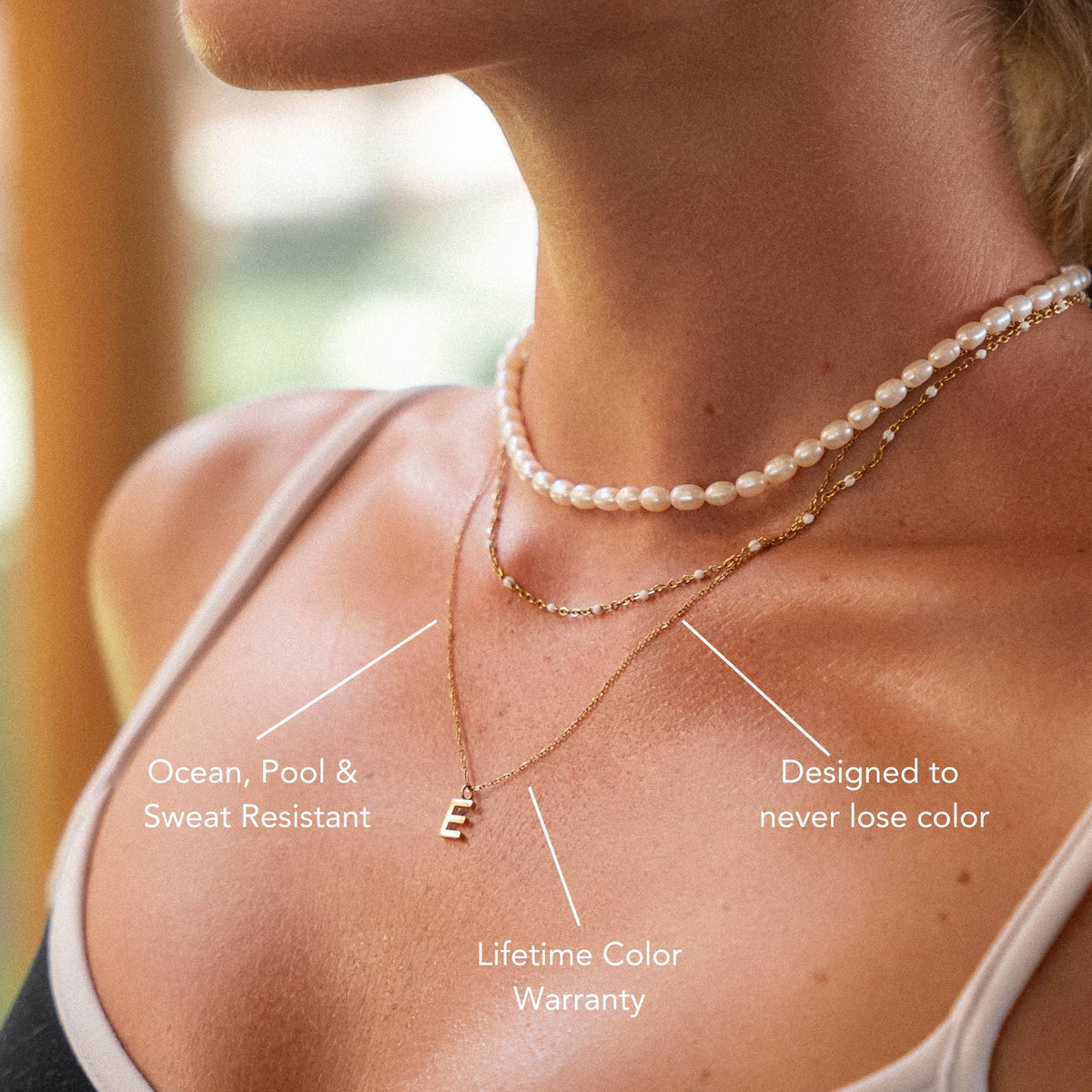 Initial Letter Pendant Necklace, A–Z, 45 cm