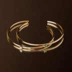 White Zircon Open Cuff Bracelet — Solar