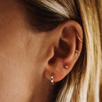 Green Crystal Hoop Earrings, 12 mm — Oasis