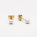 Freshwater Pearl Stud Earrings, 4 mm