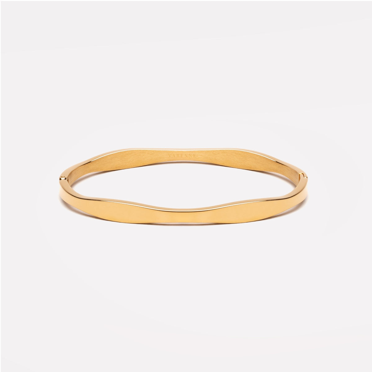 Wavy Bangle Bracelet, 18K Gold PVD Stainless Steel