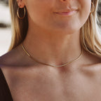 Fine Snake Chain Choker, 1.5 mm × 39 cm