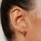 Snake Zircon Huggie Hoop Earrings, Steel