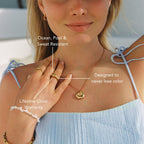 Round Zircon Signet Ring, Gold PVD Steel — Soleil