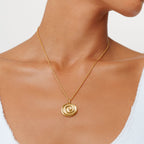 Spiral Disc Pendant Necklace, 19 mm, Gold PVD Steel — Nalu