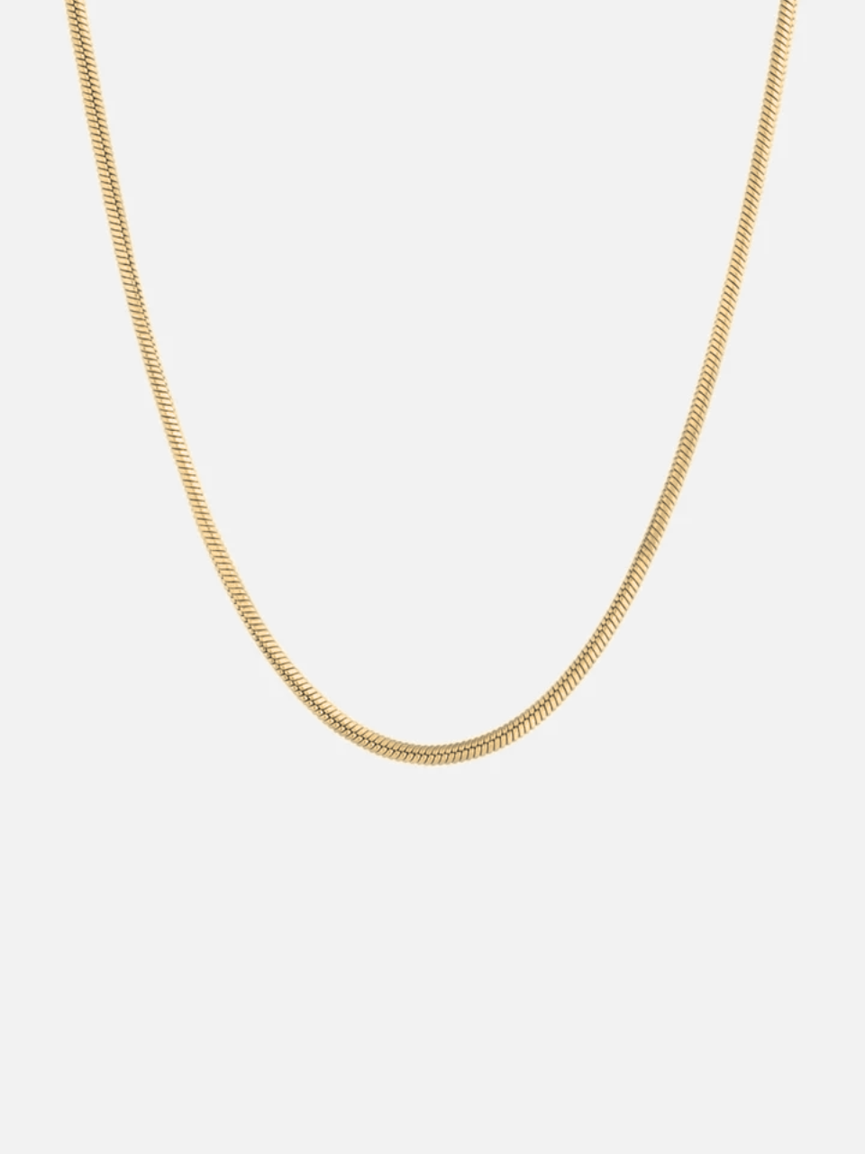 Men’s Box Chain Necklace, 55 cm, 18K Gold-Plated Steel