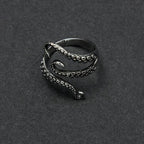 Adjustable Octopus Tentacle Ring, Stainless Steel