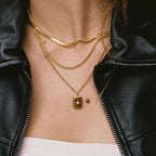 Star-Set Zirconia Tag Necklace — Starlight