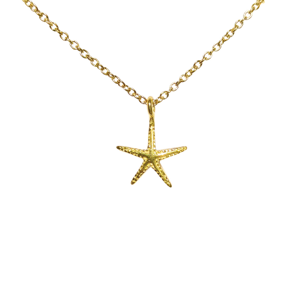 Textured Starfish Pendant Necklace, 45 cm