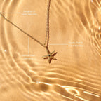 Textured Starfish Pendant Necklace, 45 cm