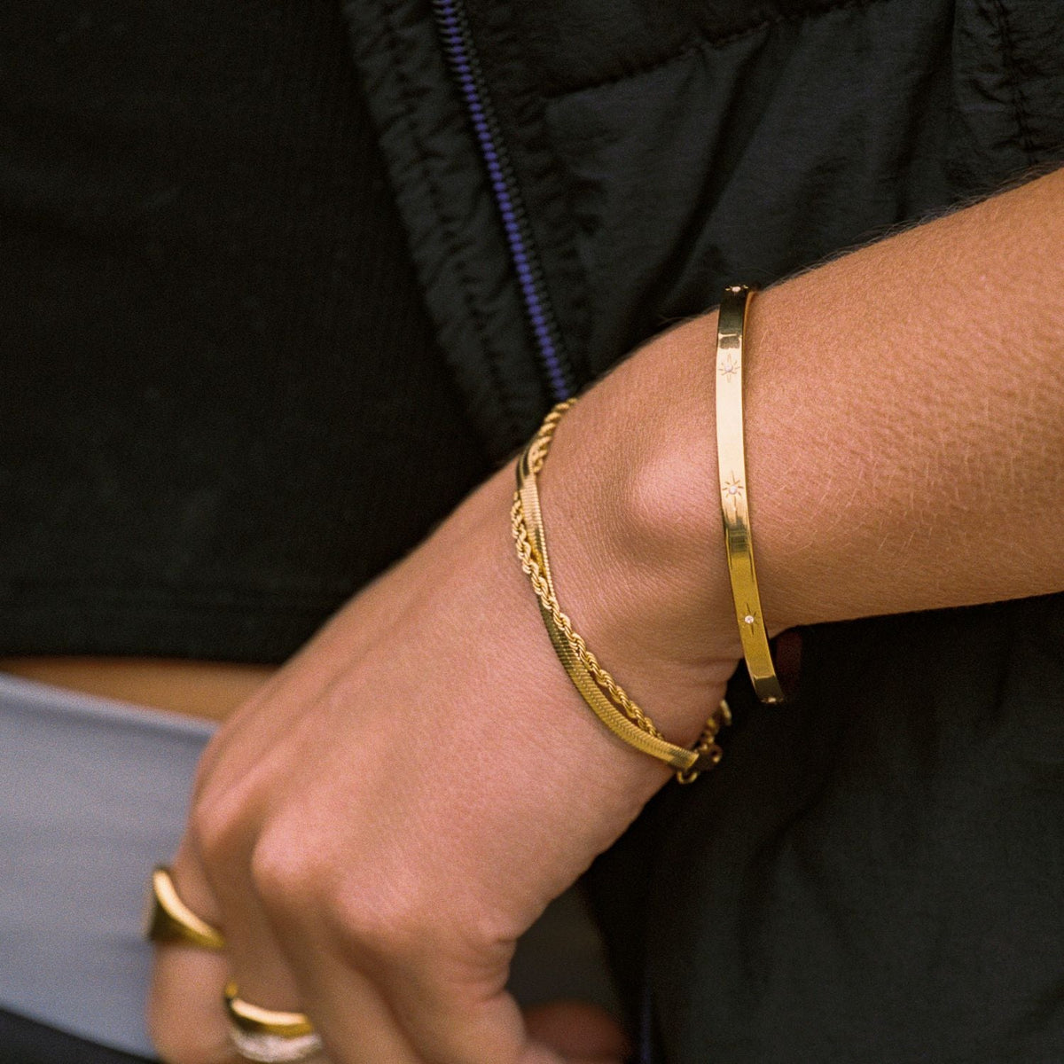 Starburst Zircon Cuff Bracelet — Starlight