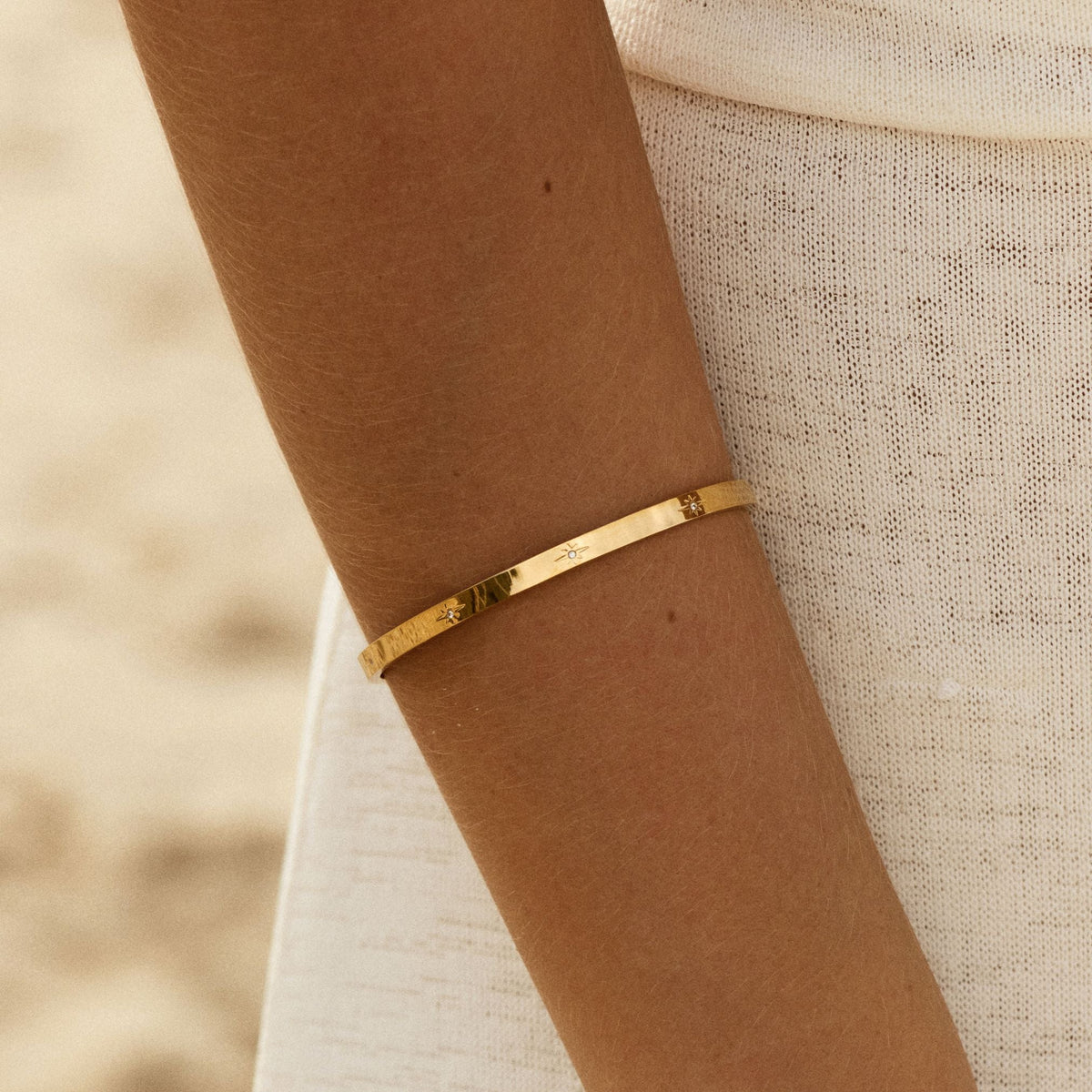 Starburst Zircon Cuff Bracelet — Starlight