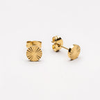 Sun Stud Earrings, 6 mm, 18K Gold PVD Stainless Steel